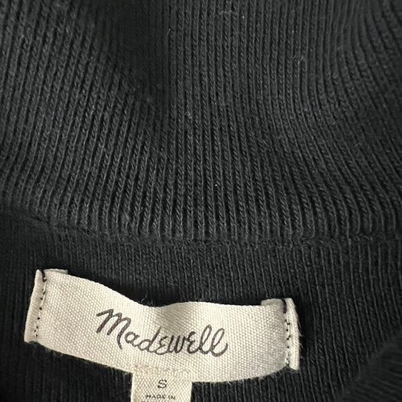 Madewell Ribbed Zip Front Tee Black Women Size Small - Picture 9 of 10